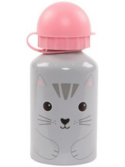 Botella metálica gato