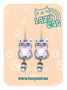 Pendientes Gatito gris