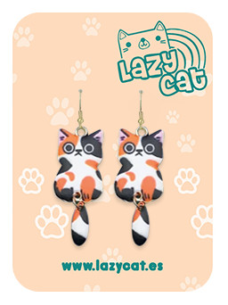 Pendientes Gatita tricolor