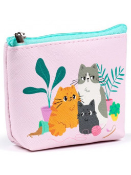 Monedero gatitos rosa