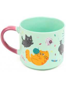 Taza gatitos turquesa