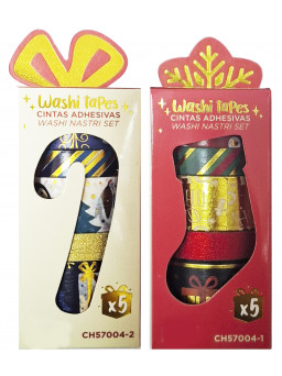 Set washi tapes Navidad metalizadas