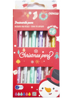 Set de bolígrafos metalizados Navidad