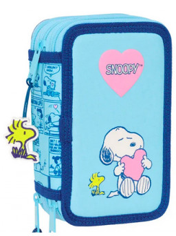 Estuche Snoopy triple con material