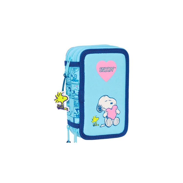 Estuche Snoopy triple con material