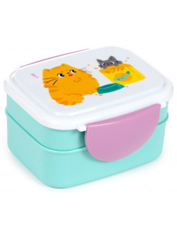 Bento con apartados gatitos.