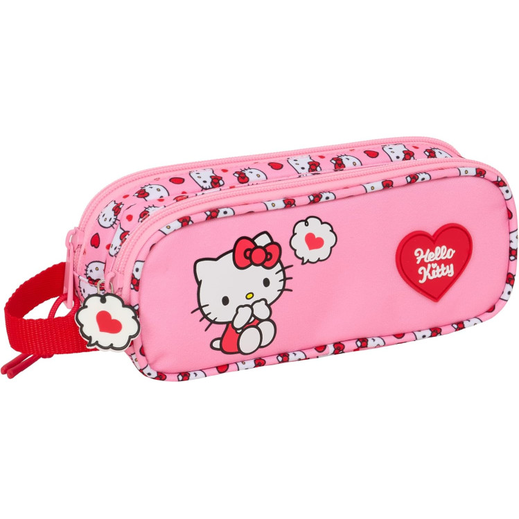 Estuche doble Hello Kitty rosa