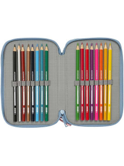 Estuche triple Snoopy con material