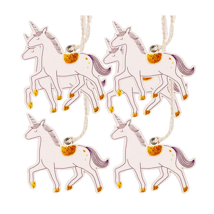 Set de etiquetas unicornio