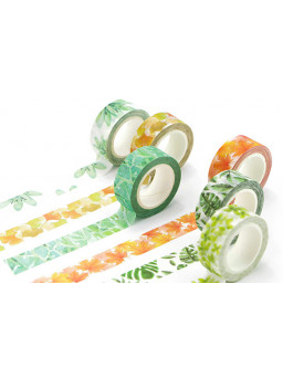 Washi tape floral verde